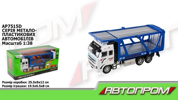 Машина мет. АВТОПРОМ арт. AP7515D (48шт/2) 1:38,автовоз,батар.,світ.,звук,короб.25,5*12*9см (шт)