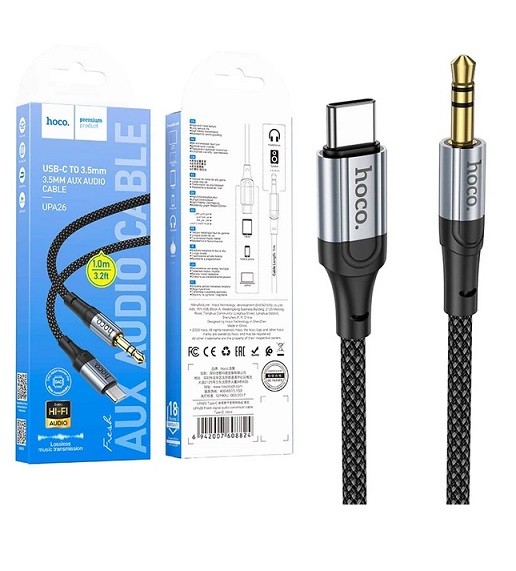 Кабель HOCO UPA26 Fresh digital audio conversion cable Type-C 1m DAC black (шт)