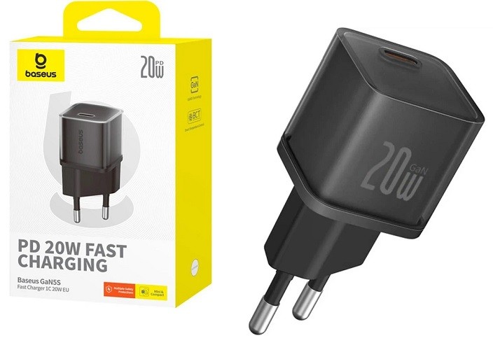 МЗП Baseus GaN5S Fast Charger 1C 20W EU Cluster Black (P10162503113-00) (шт)