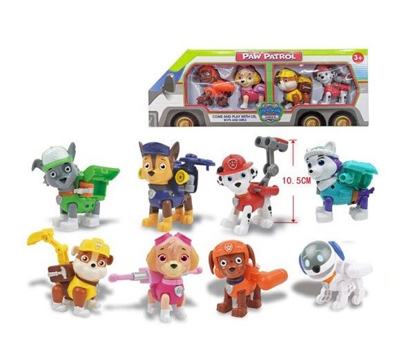 Набір ігровий Paw Patrol арт. 9957 (36шт/2) 2 вида по 4героя в наборі по 9 см, короб. 41*10*15см (шт)
