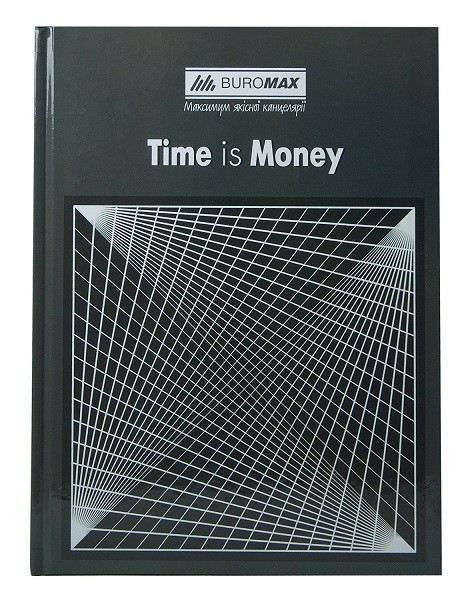 Книга канцелярська "TIME IS MONEY" 96 арк/кліт.оф.(тв. лам. обл), 210х297 мм, сірий BM.2400-109i (шт)