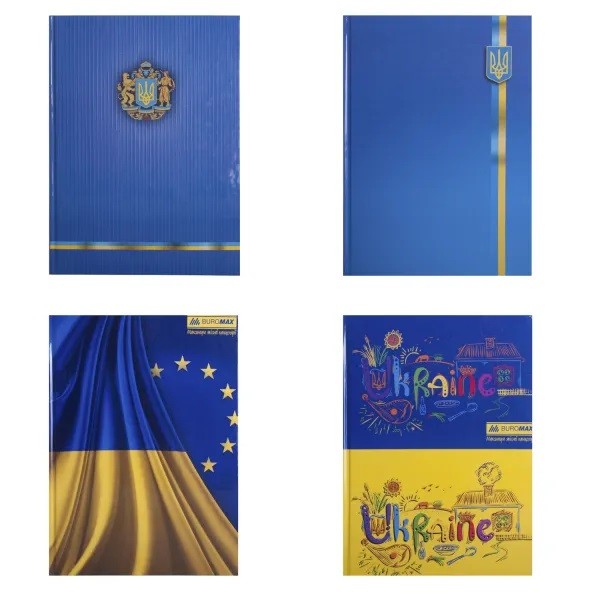 Книга канцелярська UKRAINE, 210х297 мм, 96 арк.,кліт,офсет,тверда лам.обкладинка, асорті BM.2400-38i (шт)