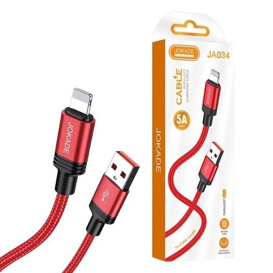 Кабель USB JOKADE 034 лайтнінг червоний (шт)