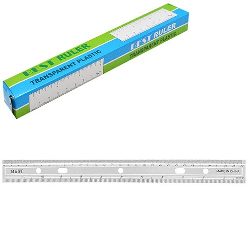 Лінійка прозора 30см ST43385-30 (12шт в уп ) (1200шт) (шт)