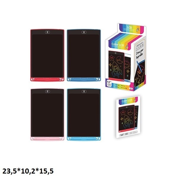 Планшет для малювання C85-12 LCD Writing Board 8,5'' кольоровий.4кол.12шт в кор.23,5*10,2*15,5 /16/1 (шт)