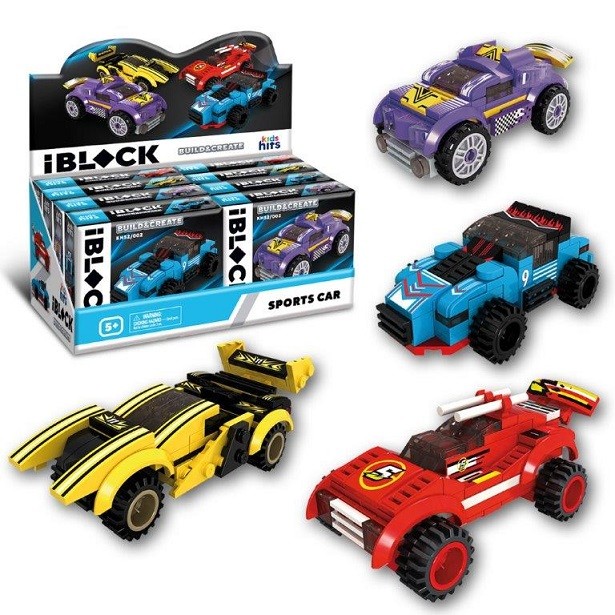Конструктор Kids hits IBLOCK JUNIOR арт. KH52/002 (48шт) МЕГАКАРИ  6уп по 8 шт  4види,74-93дет.,р-р (шт)