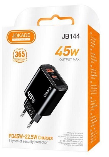 МЗП JOKADE JB144 PD45W+22.5W чорний (шт)