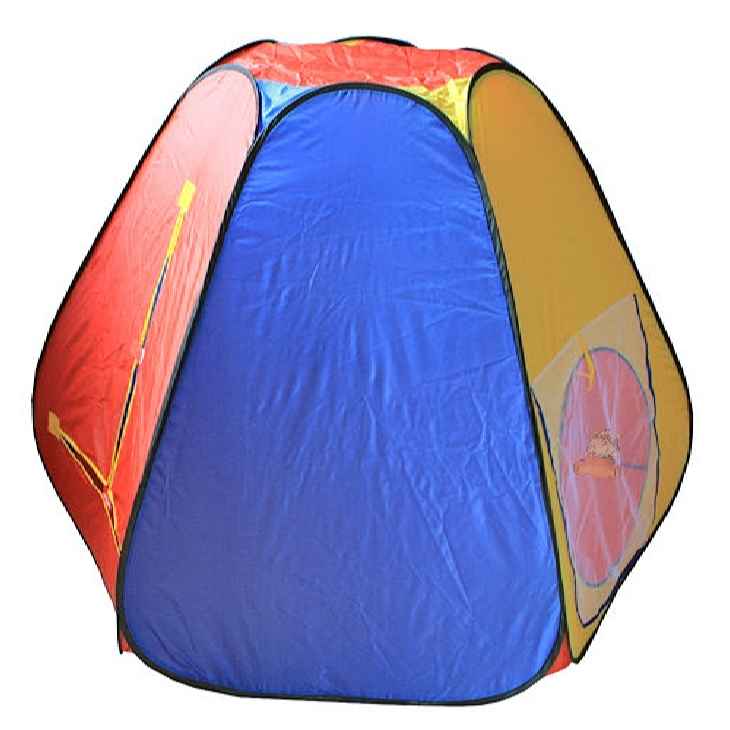 Палатка M 0506 (18шт) пирамида, 144-244-104см, 6 граней, вход с занавеской, окно-сетка, в сумке, (шт.)