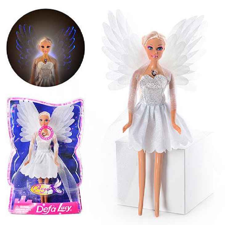 Кукла DEFA 8219 (48шт) ангел, свет, в слюде, 33-21-7см (шт.)