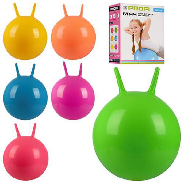 М'яч для фітнесу-45см MS 0380 (12шт) с ріжками, 450г, 6 кольорів, в кор-ці, 18-24-8см (шт.)