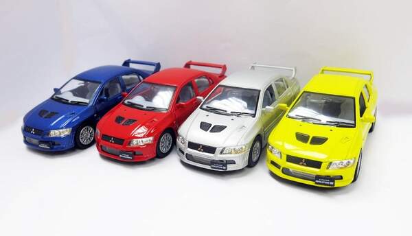 Модель легкова MITSUBISHI EVOLUTION 5'' KT5052W метал.інерц.відкр.дв.4кол.кор./96/ (шт.)