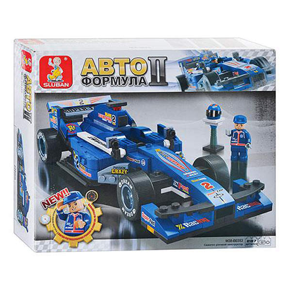 Конструктор SLUBAN M38-B0353 (32шт) Автоформула,машинка,287дет,фигурки2шт,в кор-ке,33-24-5,5см (шт.)