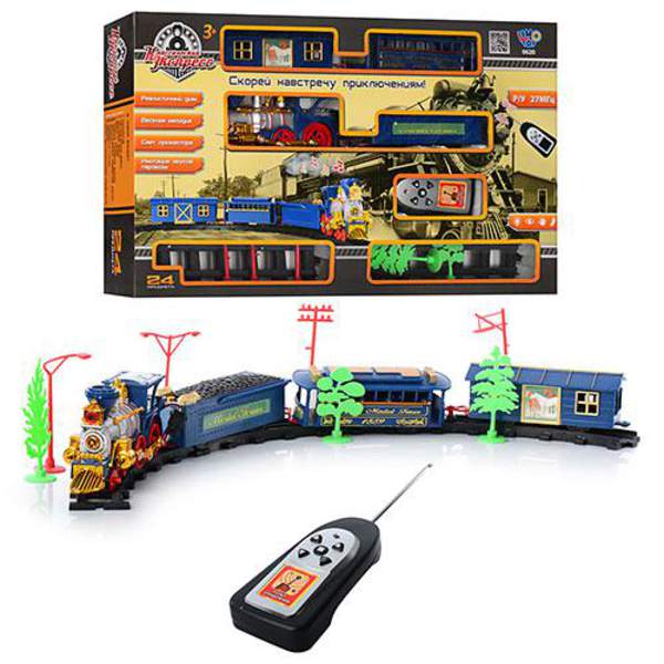 JT ЗД 0620/40351 (24шт) р/к, паровоз 19см, 3вагона, муз (укр), світло, 24дет, на бат-ці, у кор-ці, 5 (шт.)