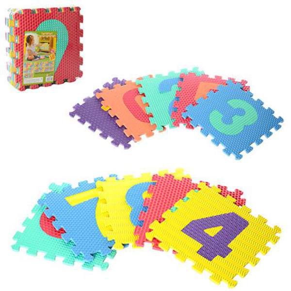 Килимок Мозаїка M 2608 (10шт) EVA,цифри,10дет(10мм,31,5-31,5см),масаж,6текстур,пазл,31,5-31,5-10см (шт.)