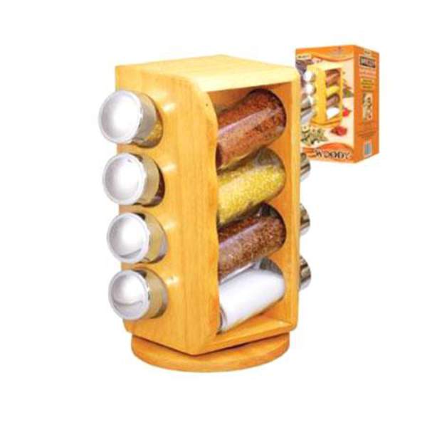 Набір для спецій на дерев.підставці "Woody" 8шт/наб 14*14*25.5см MS-0371 (8наб) (шт.)