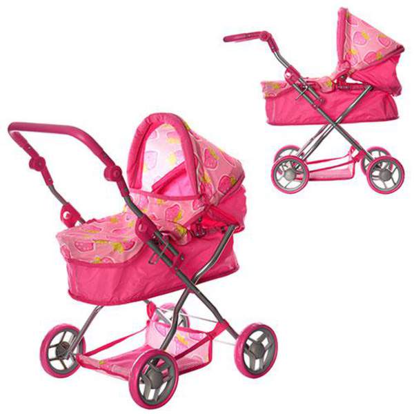 Коляска 9680 (4шт) для ляльки, класика,метал, рег.ручка, кошик, колеса 4шт, 57-70-41см, в кор. (шт.)