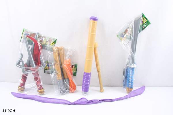 Набор оружия 09301(24825)  (168шт/2)"Ниндзя-череп",4вида, меч,нунч,шест,парн кинж+маска,в пак41с (шт.)