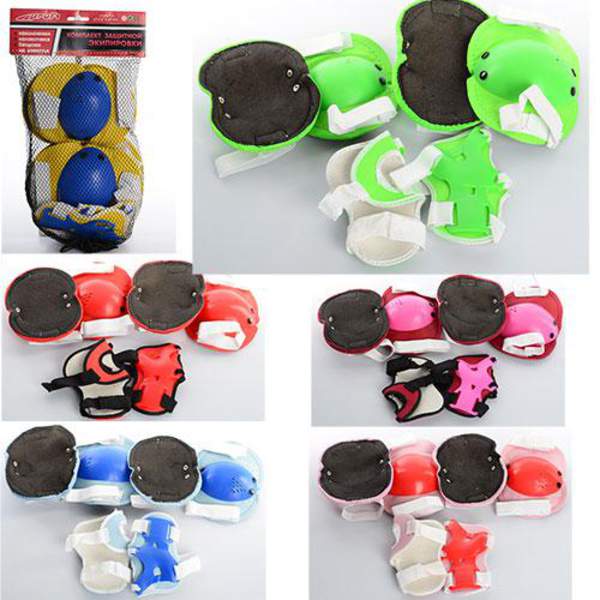 Захист MS 0032-2 (50шт) для колін, ліктів, зап'ясть, 6 кольорів, в сітці, 19-34-5см (шт.)