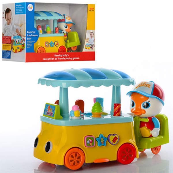 Машинка 6101 (24шт) кафе на колес22см,ездит,муз,зв(англ),свет,2реж,утенок,на бат,в кор,30-19-13,5см (шт.)