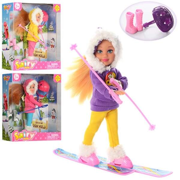 Лялька DEFA 8310 (48шт) 13,5см, лижі, взуття, шолом, 3 кольори, в кор-ці, 15-16,5-6см (шт.)