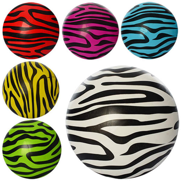 М'яч дитячий MS 0931-1 (120шт) 9дюймів, зебра, ПВХ, 60-65г, 6 кольорів (шт.)