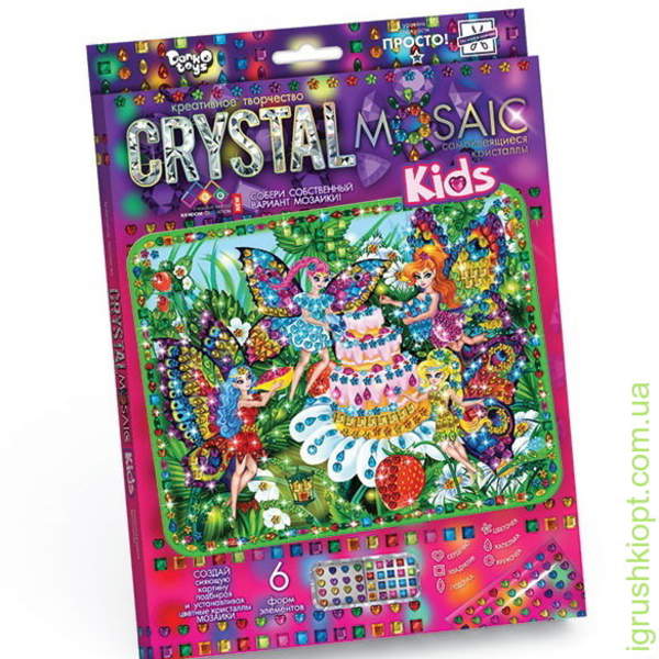 Набір креативної творчості "CRYSTAL MOSAIC KIDS" (20) CRMk-01-01,02,03,04...10 (шт.)