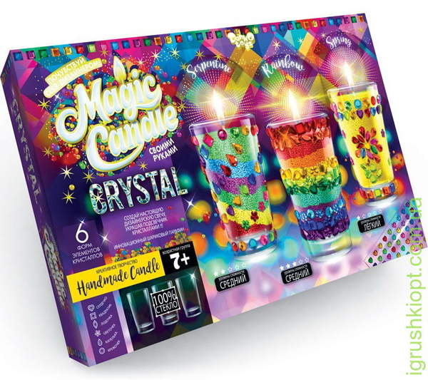 Набір креативної творчості "MAGIC CANDLE CRYSTAL"парафінові свічки своїми руками (5) MgC-02-01 (шт.)