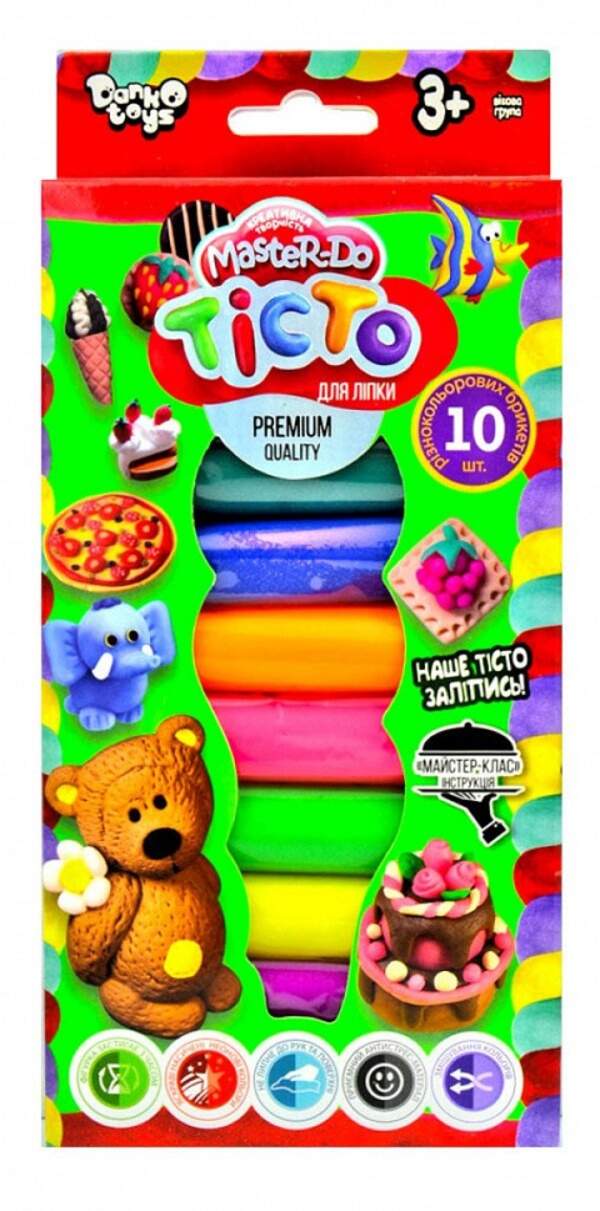 Набір креативної творчості "Тісто для ліпки "Master Do" коробка 10 кольорів*40г укр (20) TMD-02-02 (шт.)