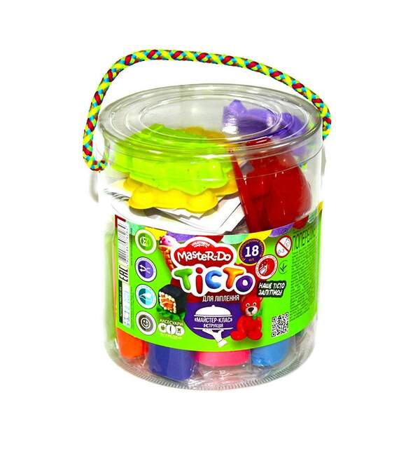 Набір креативної творчості "Тісто для ліпки "Master Do" туба 18 кольорів укр (8) TMD-01-05 (шт.)