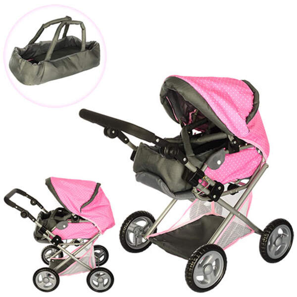 Коляска 65826 (6шт) Grey,для ляльки,демісезон,57-38-65см,люлька-переноска,метал,кор,41-49-18см (шт.)
