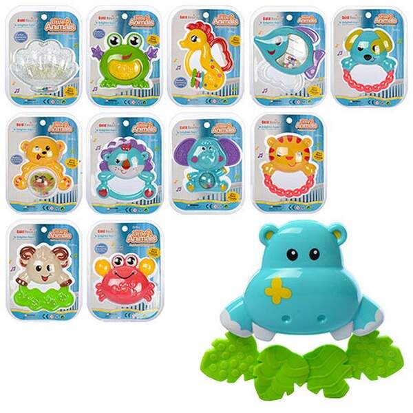 Брязкальце 8820-2 (180шт) тварини, 12 видів, на листі, 19,5-14,5-4,5см (шт.)