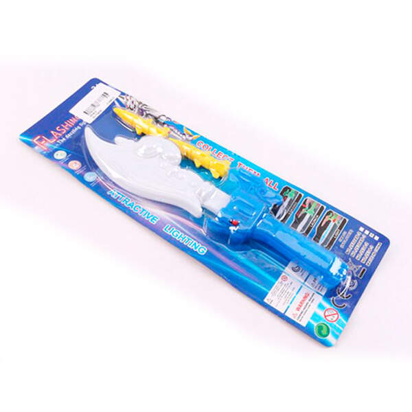 Меч 2534-2 (216шт) 27см, світло, стріляє кулями, кулі 2шт, на бат (табл), 3 кольори, на листі, 11-34 (шт.)