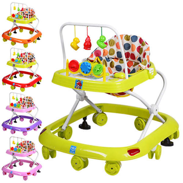 Ходунки M 0541C (6шт) дуга з підвісками,муз,світло,колеса8шт,2стопора,на бат-ці,5кол (шт.)