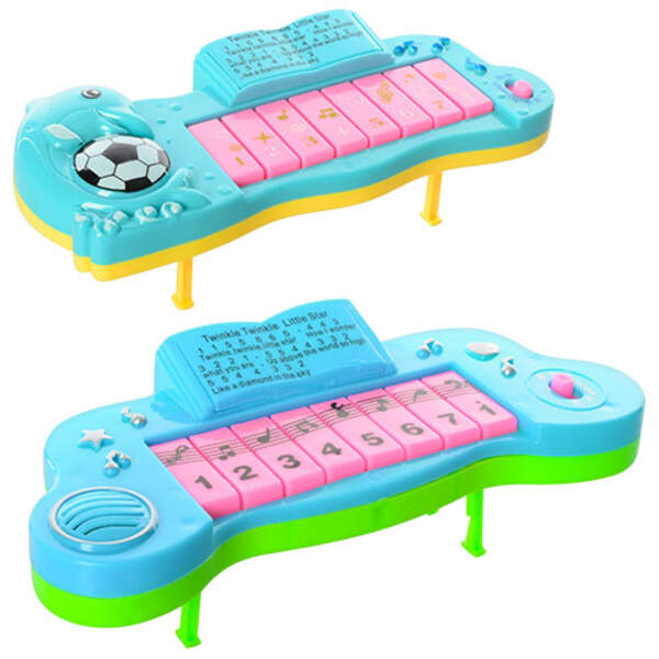 Піаніно 159-33-34 (180шт) 2 режими (муз/ноти), 2 види, на бат-ці (табл), в кульку, 16-7-3см (шт.)