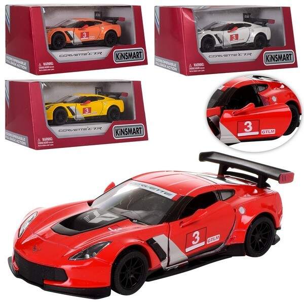 Модель легкова CHEVROLET CORVETTE C7.R 5'' KT5397W Race Car метал.інерц.відкр.дв.4кол.кор./96/ (шт.)