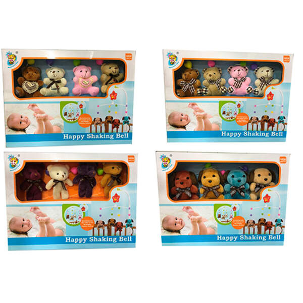 Карусель D120-21-22-23 (18шт) на ліжечко,заводн,муз,підвіски(плюш)4шт,4вид,у кор-ці,38,5-28,5-6,5см (шт.)