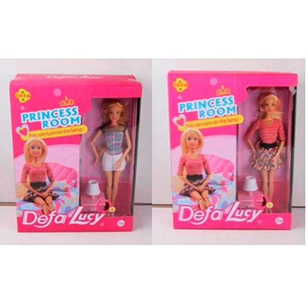 Меблі DEFA 8378-BF (12шт) спальня,ліжко,тумбочка,лялька-шарнірна 29см, 2 види, у кор-ці, 26-34-13см (шт.)