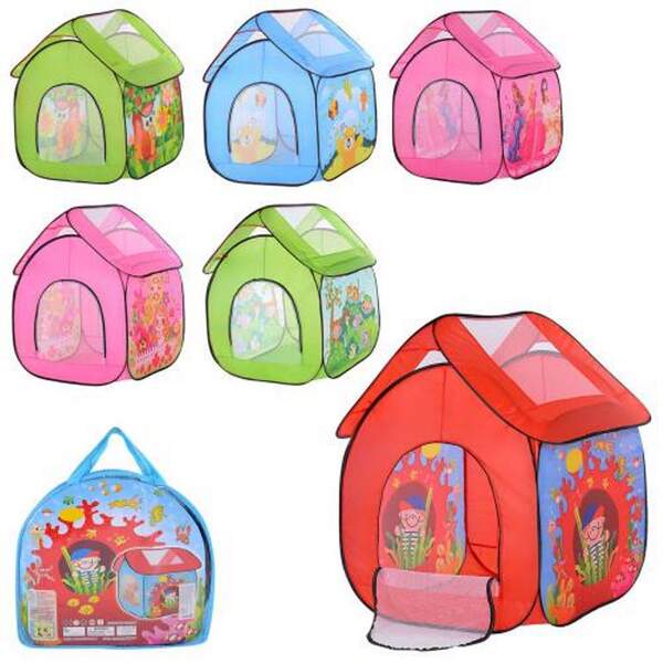 Намет M 3756 (12шт) будиночок, 112-102-114см, 1вх-сітка/застіб-блискавка, вікно-сітка, 6вид, у сумці (шт.)