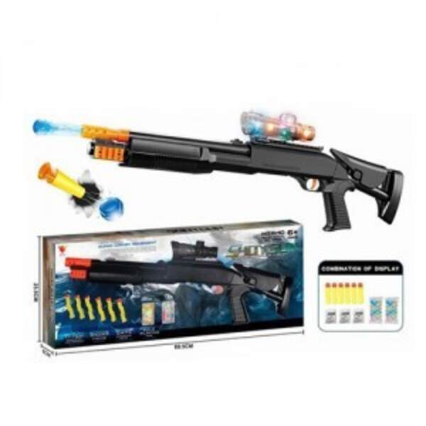 Рушниця G140 (24шт) 65см, мягк.кулі-присоски 6шт, водяні кулі,світло,бат(табл), у кор-ці, 69,5-26-6с (шт.)