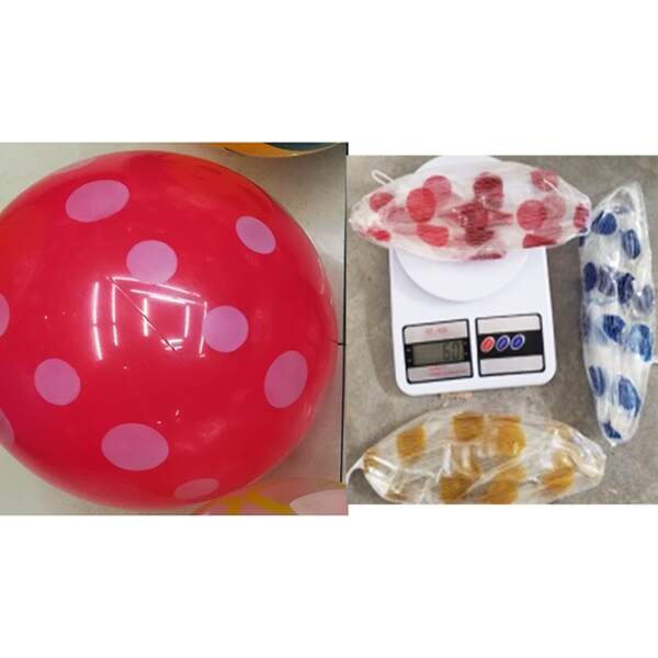 М'яч 9" BT-PB-0110 прозорий, точки 3кол.60г сітка /300/ (шт.)