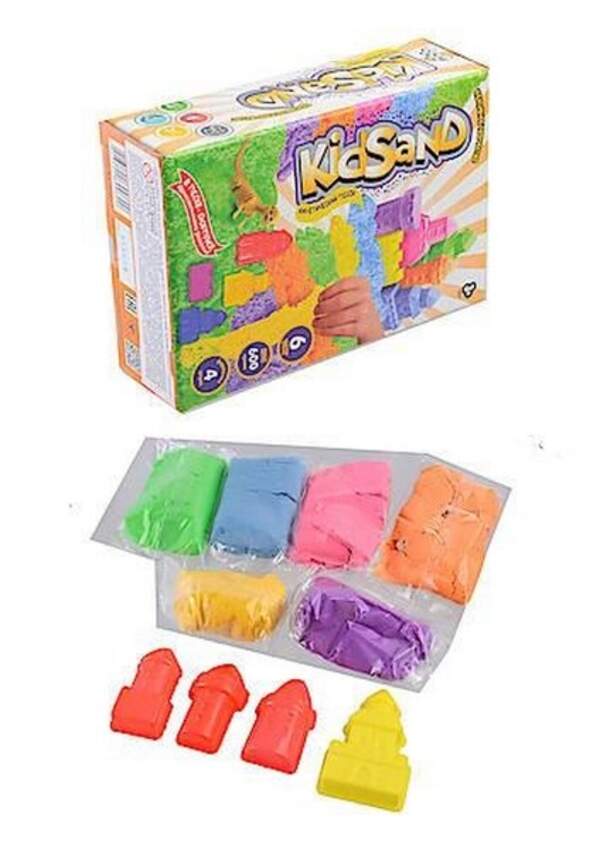 Набір креативної творчості "Кінетичний пісок "KidSand" коробка 600 г укр (6) KS-04-04U,05U,06U...09U (шт.)