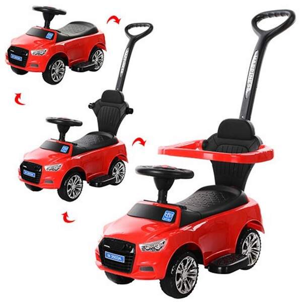 Каталка-толокар M 3503A-3 (1шт) 2в1(батьківська.ручка),муз,світло,підст.для ніг,на бат-ці,червоний (шт.)