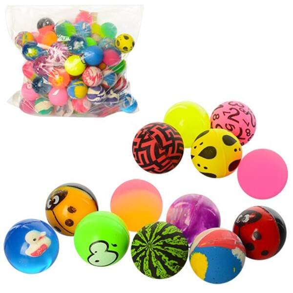 Стрибуни MS 1337 (700шт) 3,2см, каучук, мікс видів, упаковка100шт у кульку (шт.)