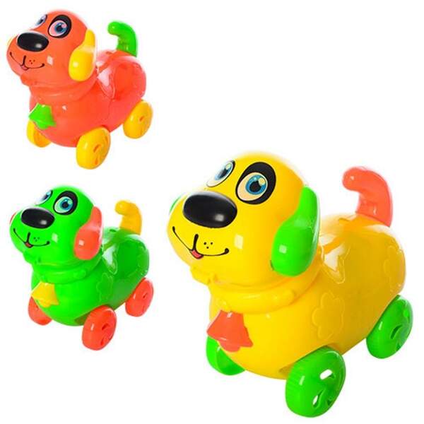 Заводна іграшка 9803-16 (288шт) песик, звук, 3 кольори, в кульку, 14-13-7,5см (шт.)