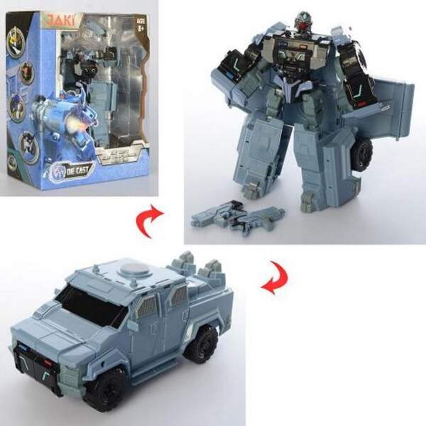 Трансформер JQ6104 (12шт) метал, 18см, робот+військ.машина, кор, 20,5-27-10см (шт.)