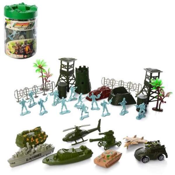 Комбат 6826B (72шт) військова техніка, 8шт, солдатики, споруда, дерева, у колбі, 13-19,5-13см (шт.)
