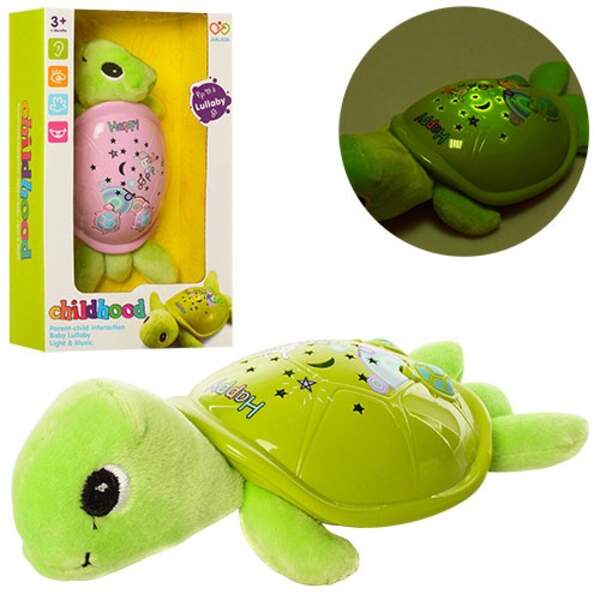 Нічник JLD-22AB (48шт) плюш,черепаха,19см,проектор нічного неба,муз,св,2в,на бат-ці,у кор,,12-21-7см (шт.)