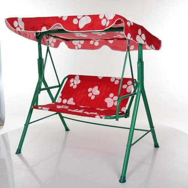 Гойдалка садова M 4019-1 (1шт) метал, д106-ш75-в117см, сидіння70-30см, дах, червоно-білий (шт.)