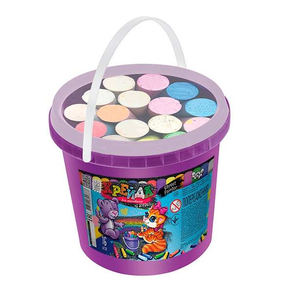 Крейда для малювання на асфальті банка 16 штук укр (12) MEL-03-01U (шт.)