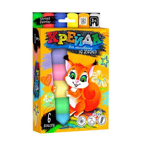 Крейда для малювання на асфальті велика 6 шт укр (20) MEL-01-04U (шт.)